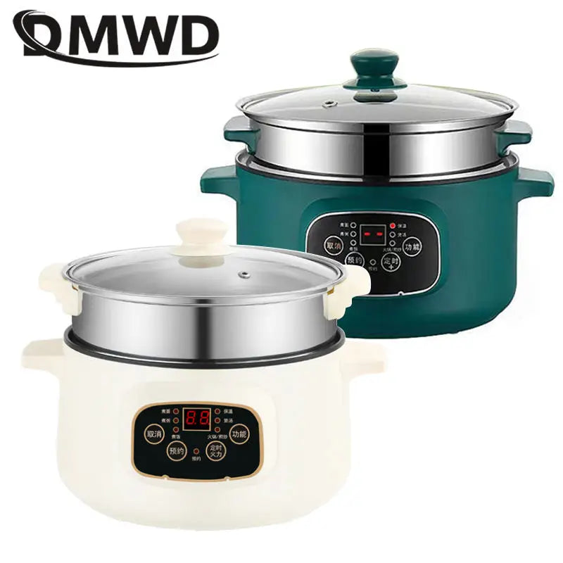 DMWD 3L 110V 220V Non-stick rice cooker Multifunctional hotpot with steamer insulation fast heating electric multiccoker 2 layer