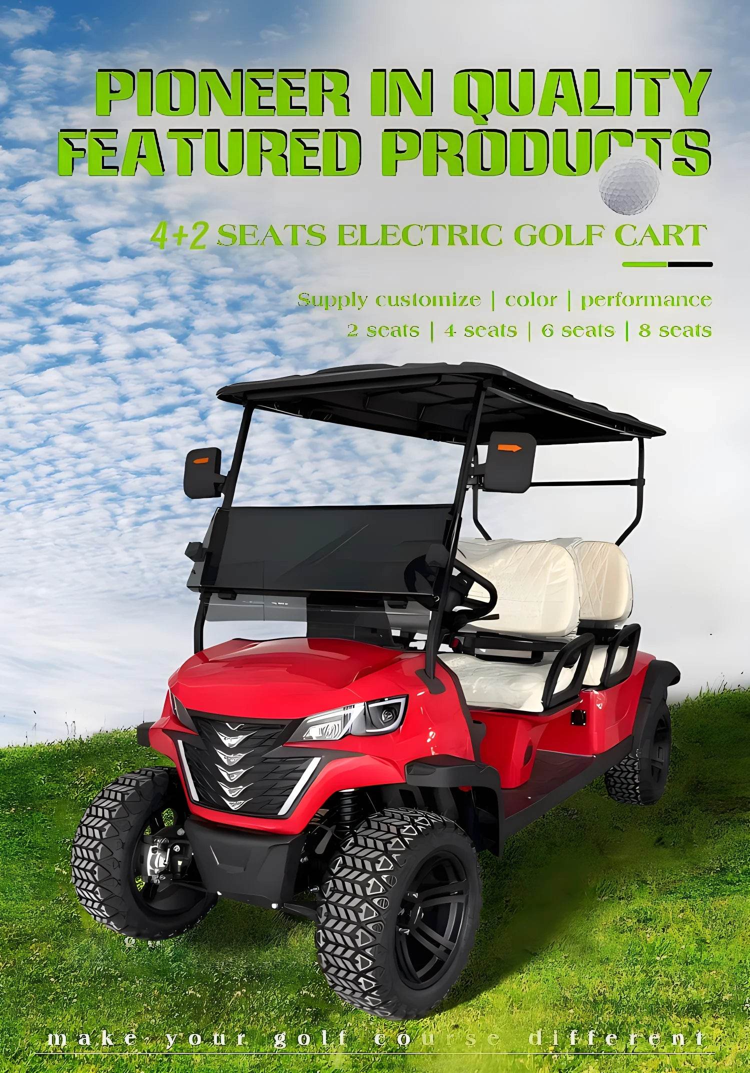 Factory CE new export electric cart Golf Course Club 2/4/6/8 seater off-road sightseeing car Solar power electric golf cart - MarvelouStoree