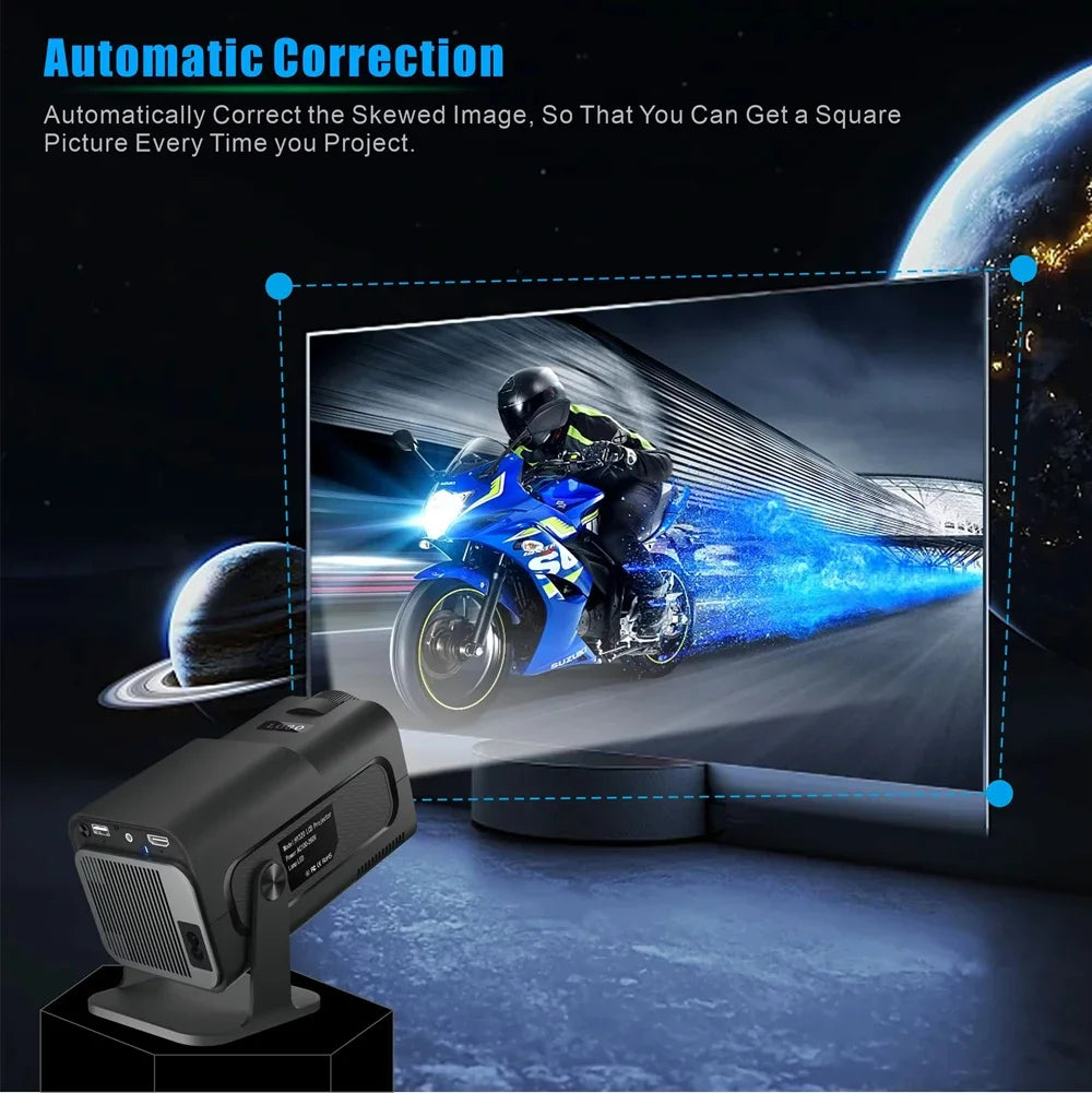 HY320 Mini Projector Portable Screen Video LCD 720P 1G 8G Home Android 11 Smart TV 200ANSI BT5.0 180° Rotable Outdoor Projector