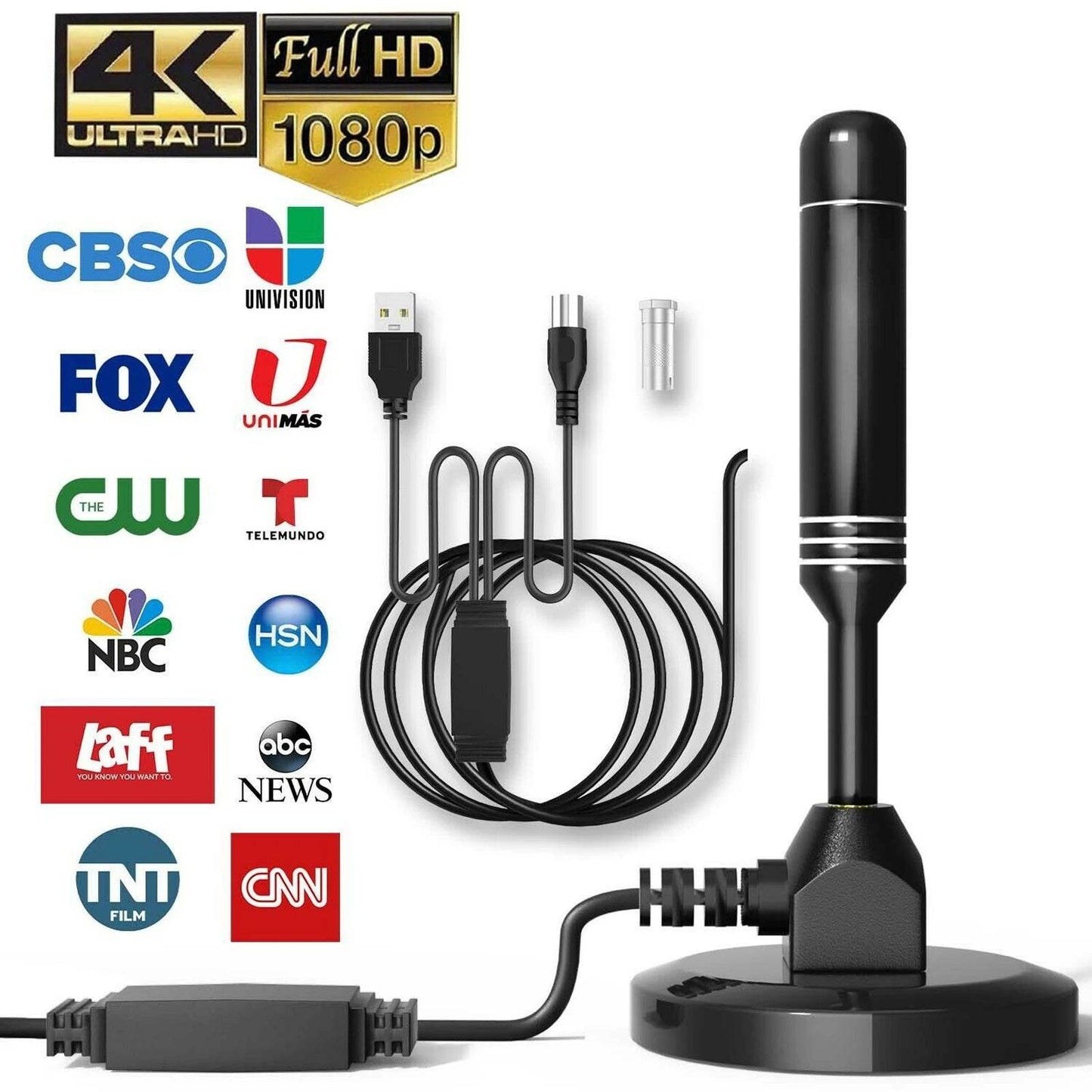 Digital Tv Antenna Hdtv With Amplifier 3600 Mile Range Indoor Outdoor Amplified Antenna With Magnetic Base