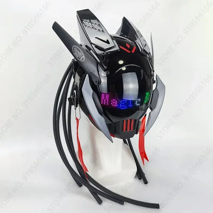 Cyberpop Punk Mask Light Up Rolling Subtitles Screen Mask Cosplay Mech Soldier Technology App Control Helmet Role Play Xmas Gift