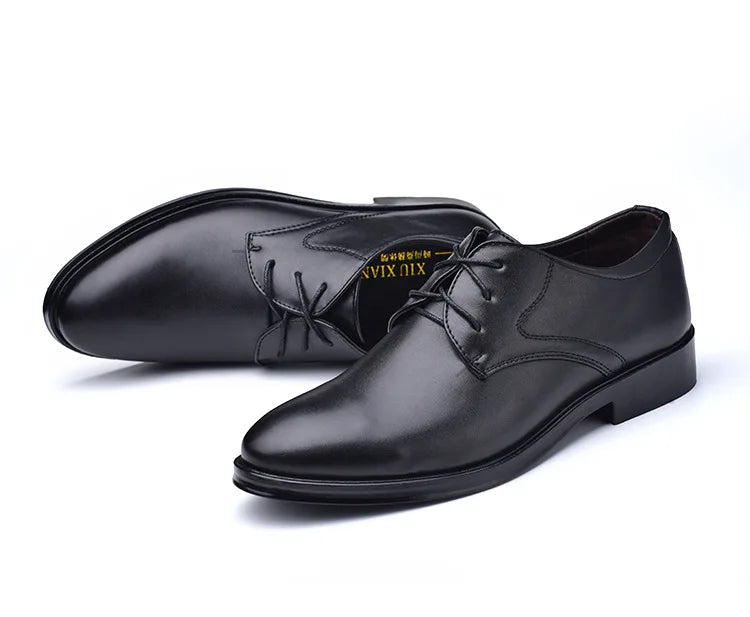 Men Dressing Shoes Formal for Men's Casual Shoe Leather Social Wedding Designer Pointed Toe Black Office Winter Shoes Brand 2023