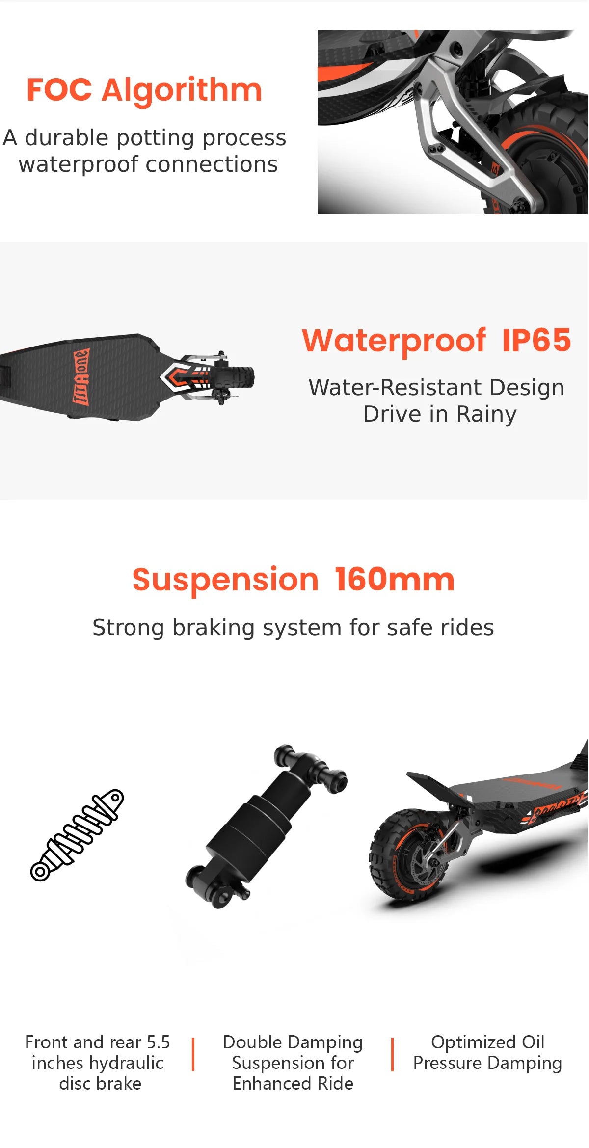 TITAONE-X Carbon Fiber Escooter with App 4000w dual motor 11inch Fat Tire Fast Speed Electric Scooter