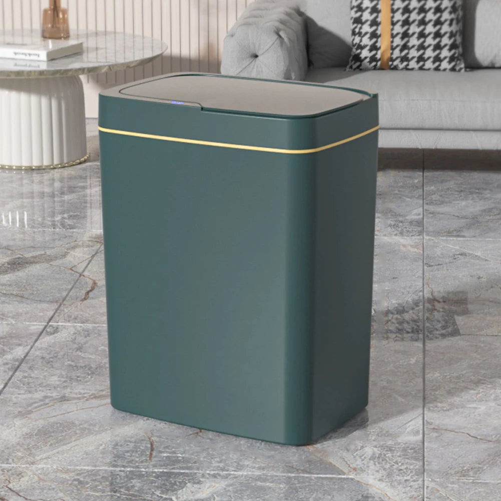 15/18L Automatic Trash Bin Quiet Intelligent Touchless Trash Can Rechargeable Auto Motion Sensor Rubbish Can for Bathroom Toilet