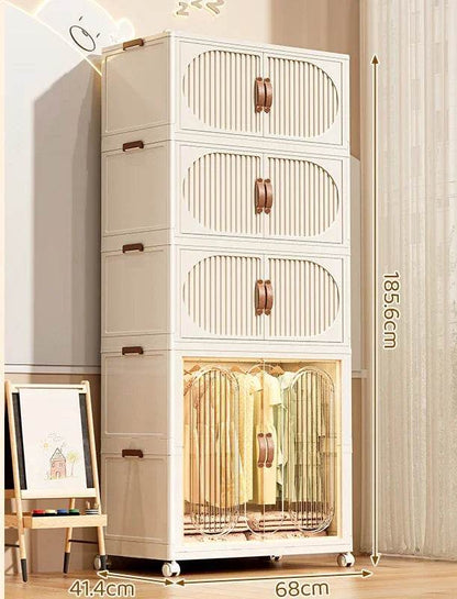 Children's Wardrobe Bedroom Closet Cabinet Baby Storage Box Toy Clothes Organizer Locker Folding Sorting Partition Wardrobe ﻿﻿ - MarvelouStoree