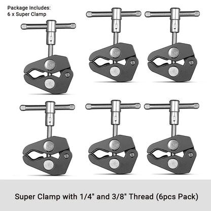 SmallRig Clamp w/ 1/4" and 3/8" Thread and 9.5 Inches Adjustable Friction Power Articulating Magic Arm for LCD Monitor/LED Light