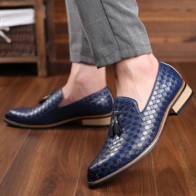 Fashion Formal Leather Shoes for Men Dress Business Shoes Male Geometric Oxfords Party Wedding Casual Mens Flats Chaussure Homme