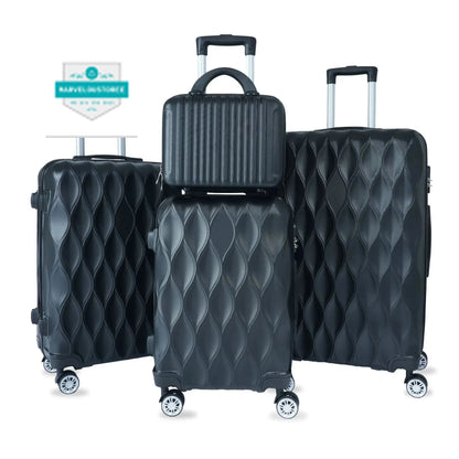 Luggage sets 4 piece 14/20/24/28 inch suitcase password trolley case male and female luggage travel bags suitcase trip cabin