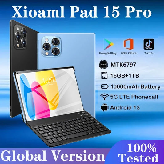 2024 Global Version Xioami Pad 15 Pro Tablets 16GB 1024GB 1TB Android 13 11 Inch 5G Dual SIM GPS Bluetooth WiFi WPS Tablet PC