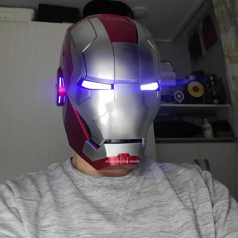 Marvel Iron Man Autoking 1/1 Mk5 Helmet Remote And Voice Control Iron Man Automatic Helmet Mask With Led Light Figure For Boys