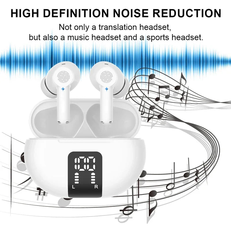 M10 Translation Earphones 144 Languages Instant Translated Smart Voice Wireless Bluetooth Travel Translator Headset 2024 Newest