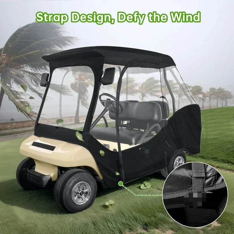 AQ10L0L Golf Cart 4 Passenger Driving Enclosure for Club Car DS,4-Sided Clear Window Rain Cover All Weather Waterproof Windproof - MarvelouStoree