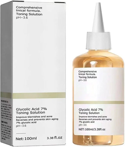 Glycolic Acid 7% Toning Solution Dispelling Acne Lighten Pore Glow Facial Skin Care Lifting Firming Wrinkles Acid Toner New 2024