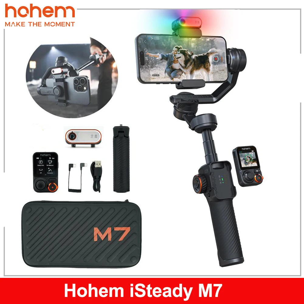 Hohem M7 iSteady M7 Cell phone gimbal Stabilizer 3-axis Anti-Shake Stands Extendable Selfie Stick For Live Vlog