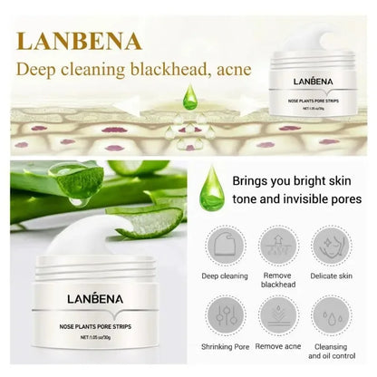 LANBENA White Blackhead Remover Nose Mask Pore Strip Black Mask Peeling Acne Treatment Black Deep Cleansing Skin Care Korea