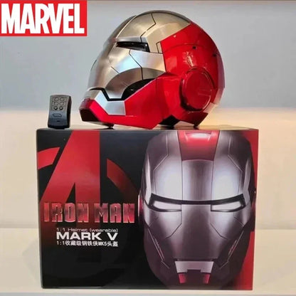 Marvel Iron Man Autoking 1/1 Mk5 Helmet Remote And Voice Control Iron Man Automatic Helmet Mask With Led Light Figure For Boys