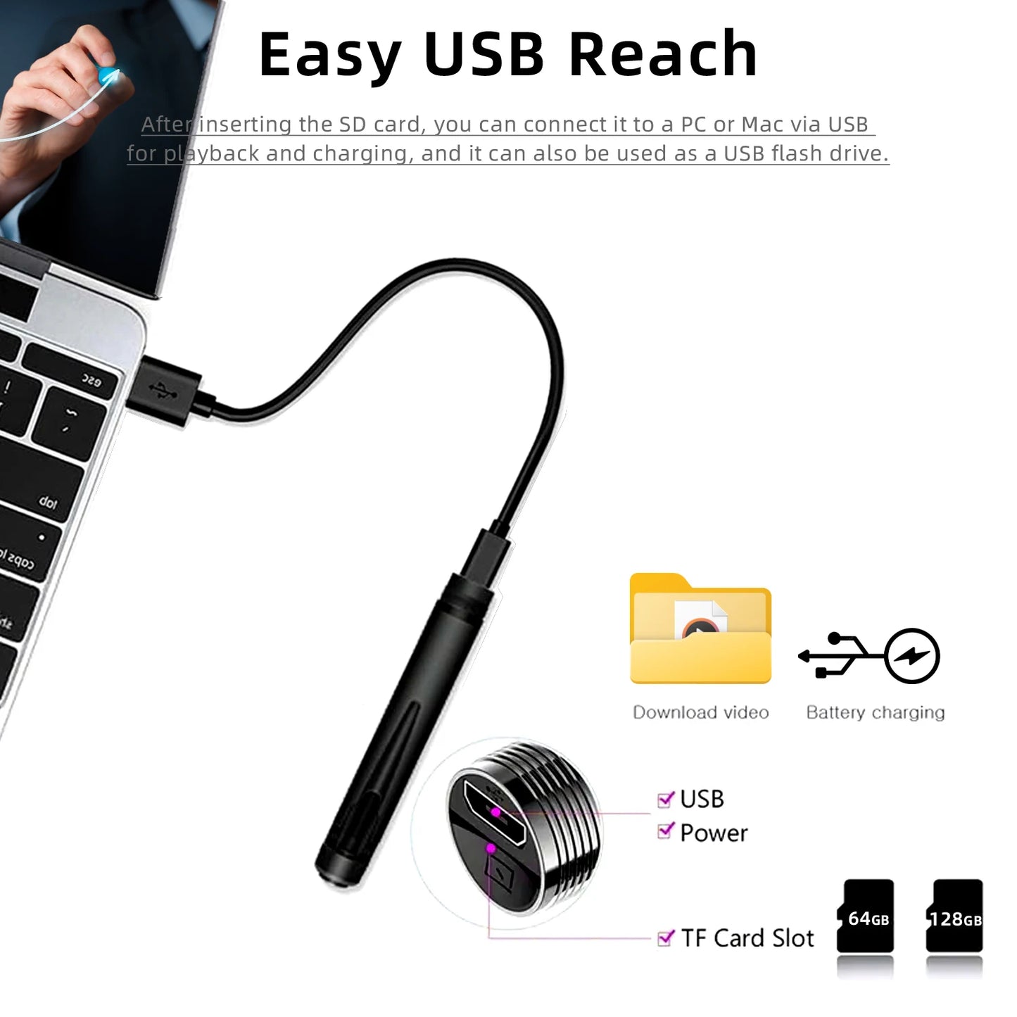 1080P portable mini camera high-definition portable video business conference sports wearable body audio professional recording