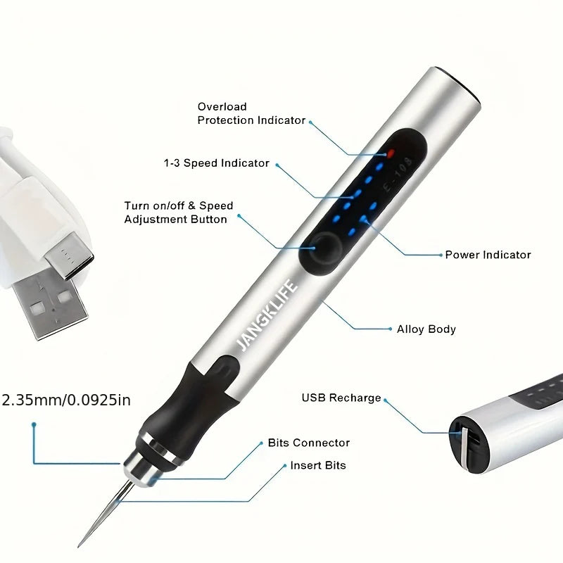 USB Cordless Rotary Tool Kit Woodworking Engraving Pen DIY For Jewelry Metal Glass Mini Wireless Drill USB Cordless Rotary Tool