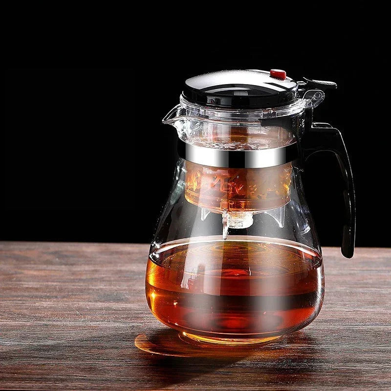 Chinese Style Kung Fu Teapot Heat Resistant Glass Teapot with Tea Water Separation Filter Home Coffee Pot Home Teaware Set