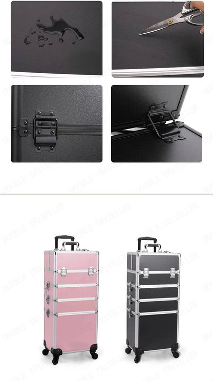 Multi-functional New Trolley cosmetic bag,rolling luggage Makeup Toolbox case Cosmetic Bags on Wheel,Nail tattoo trolley box bag - MarvelouStore