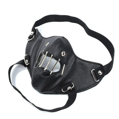 Headworn Mask Metal Willow Nail Hollow Anti Bite Mask Cyberpunk Black Photography Knife Stage Performance