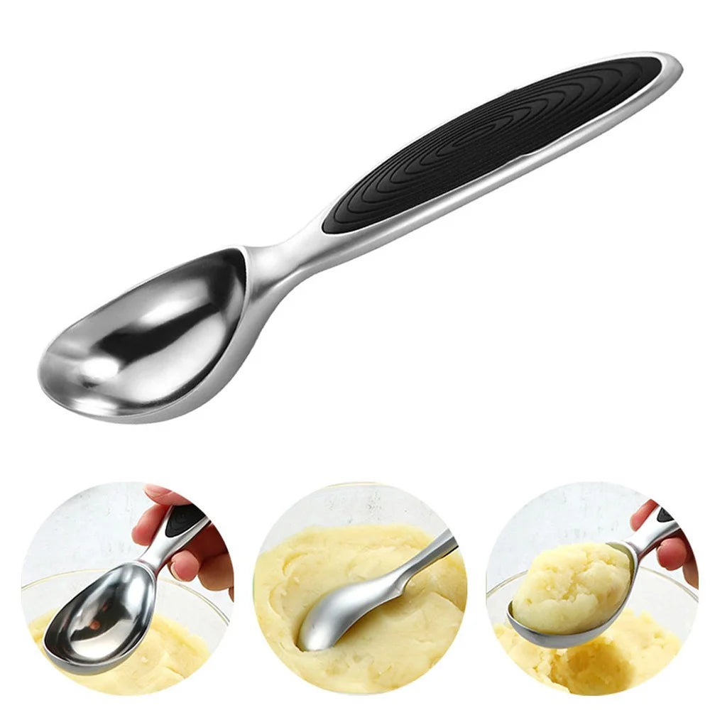 Ice Cream Scoop Zinc Alloy Ice Cream Scoop Stonego Spoon with Non-Slip Handle for Cookie Dough Gelato Sorbet Sundaes