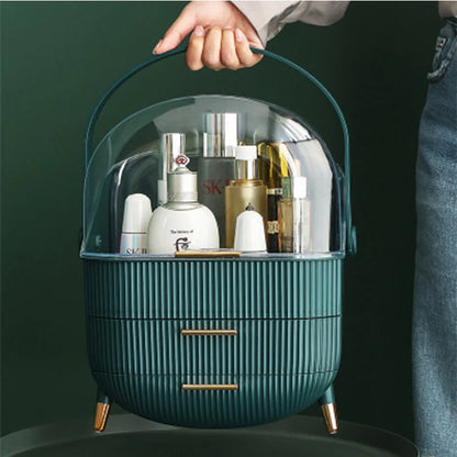 New Desktop Dustproof Organizer Storage Waterproof Fashion Skin Big Cosmetic Care Capacity Beauty Drawer Storage Box Makeup Bath