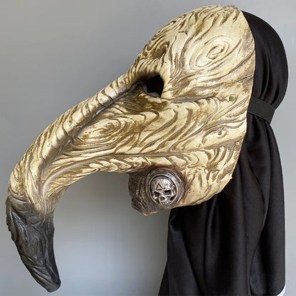 Halloween Steampunk Horror Mask Ghost Bird Beak Plague Doctor Latex Masks Cyberpunk Mask Black Death Doctor Masquerade Mascara