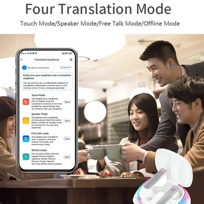 Language Translation Earbuds Translate 114 Languages Bluetooth Headset Translator Multifunctional Real-Time Travel Translator