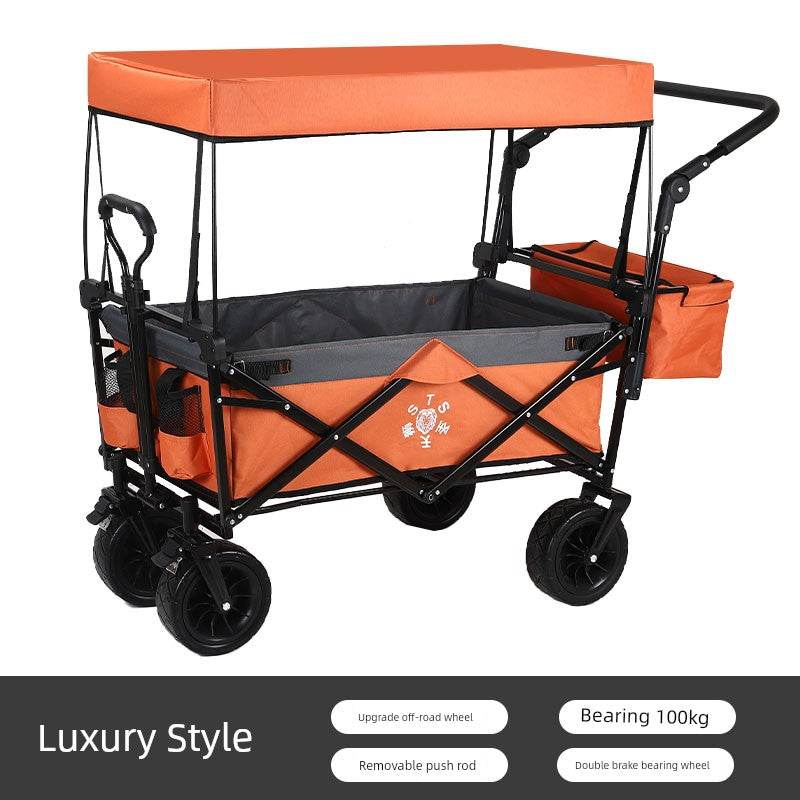 Foldable Four-Wheel Stall Kids Long Outdoor Camp Car - MarvelouStoree