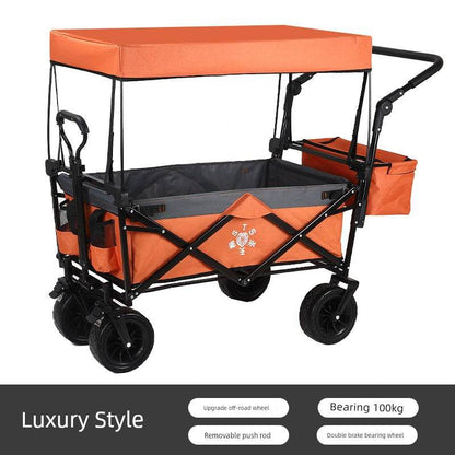 Foldable Four-Wheel Stall Kids Long Outdoor Camp Car - MarvelouStoree