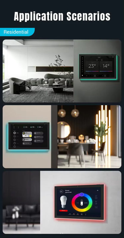 10.1 Inch inwall Smart Home Control Panel Android 13 POE Tablet,Camera ,LED Lights,Zigbee/Matter protocal, Relay, RS232, RS485