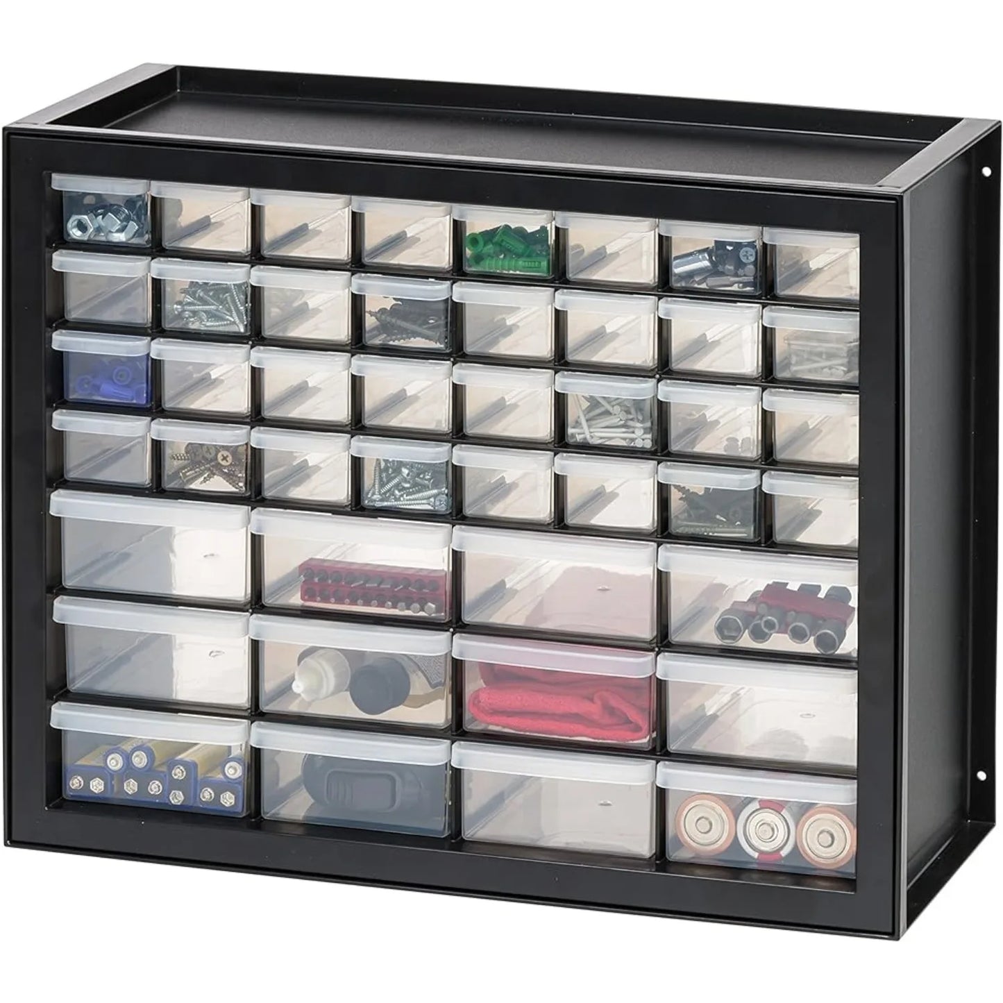 44 Drawer Stackable Storage Cabinet for Hardware Parts Crafts, Black - Small Brick Organizer Utility Chest