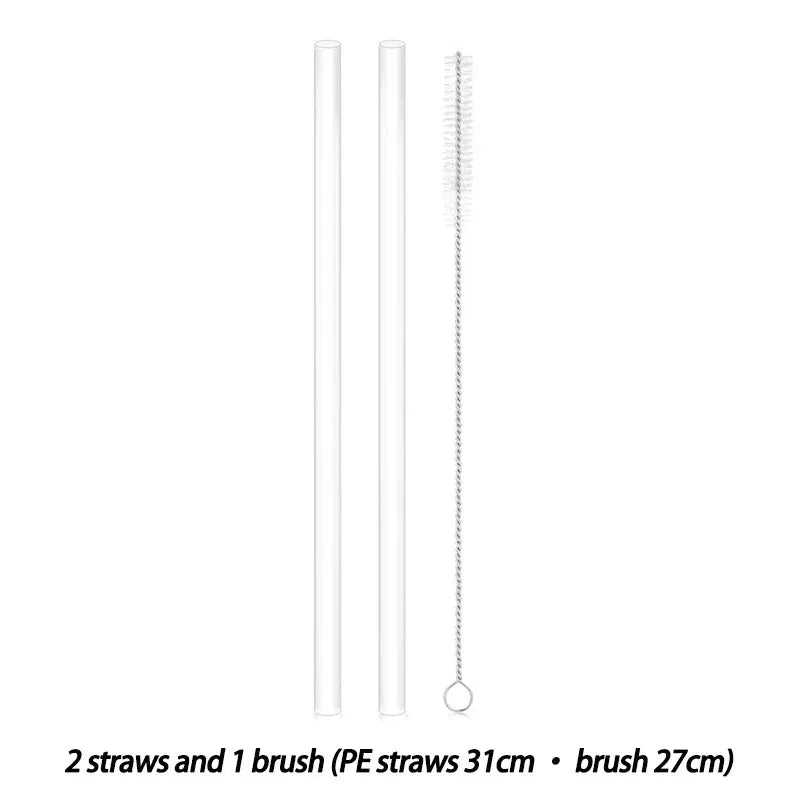 6 pack Replacement Straws for Stanley 40oz Adventure Quencher Travel Tumbler, Reusable Plastic Straws with Cleaning Brush