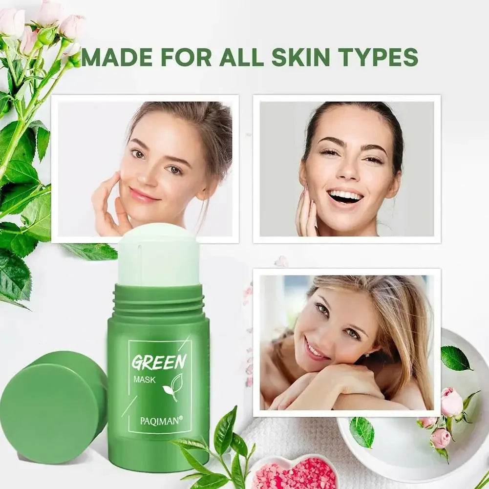 Hot Green Tea Solid Cleansing Mask Dispel Acne Blemish Mark Remove Blackhead Acne Smearing Mud Film Hydrating Mask 2024 - MarvelouStoree