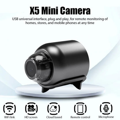 1080P Full HD Mini Camera Wifi IP Smart Indoor Night Vision AI Human Camcorder Audio Video Wired for Home Security Surveillance