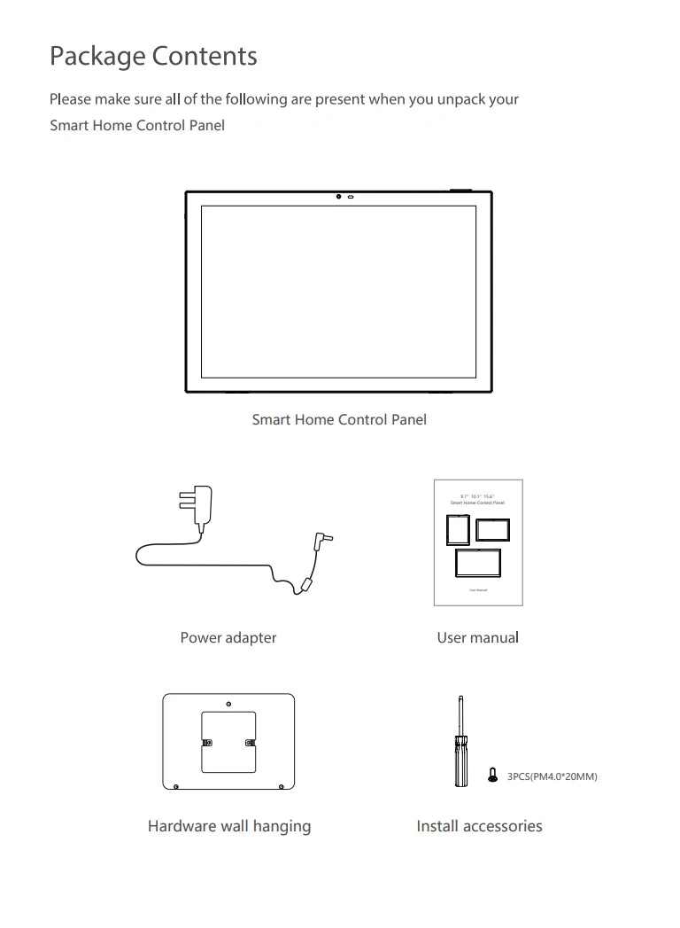 10.1 Inch inwall Smart Home Control Panel Android 13 POE Tablet,Camera ,LED Lights,Zigbee/Matter protocal, Relay, RS232, RS485