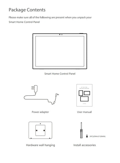 10.1 Inch inwall Smart Home Control Panel Android 13 POE Tablet,Camera ,LED Lights,Zigbee/Matter protocal, Relay, RS232, RS485