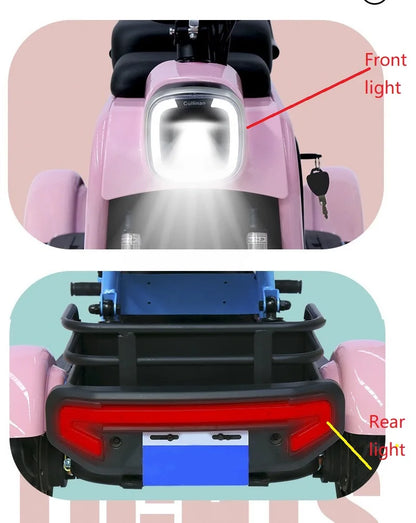 chinese long range yongkang 2 seat mobility  3 wheels electric scooter tricycle with seat for adults