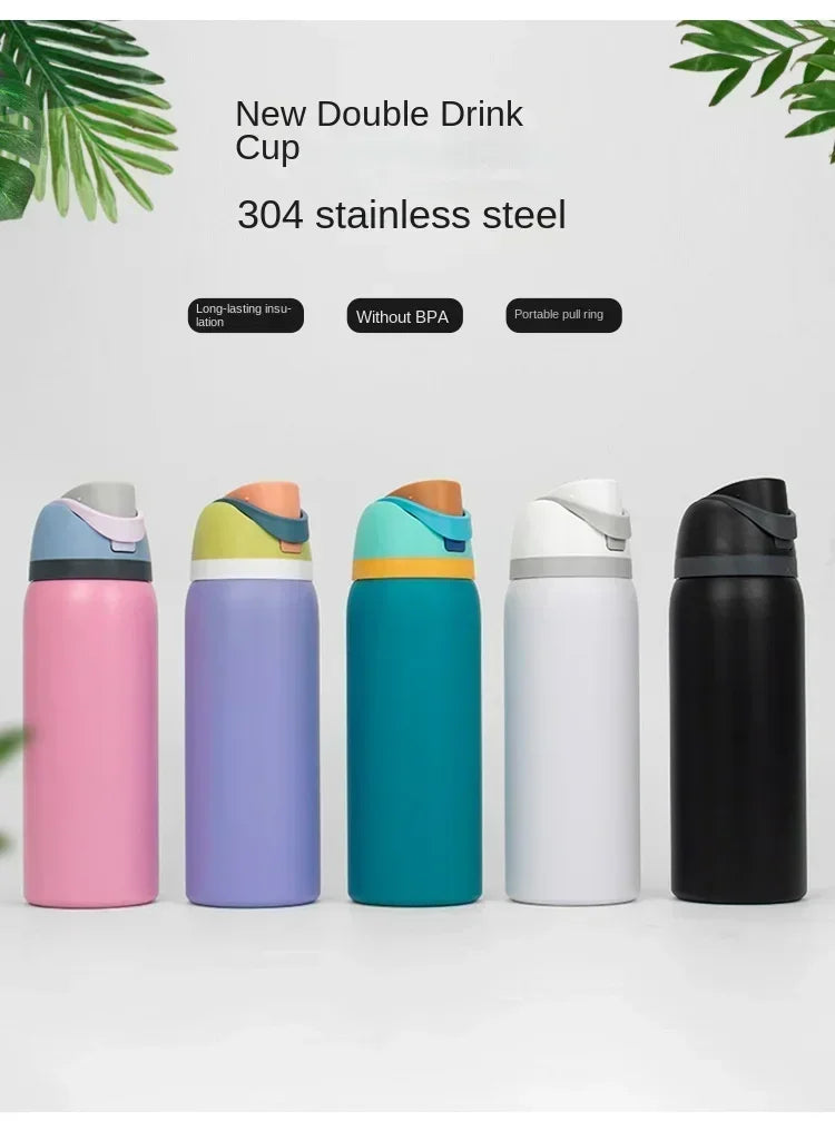 32oz Stainless Steel Thermos Cup Portable Sports Water Bottle Car Insulated Cup Outdoor Drinking Cup Kettle Travel Vacuum Flasks