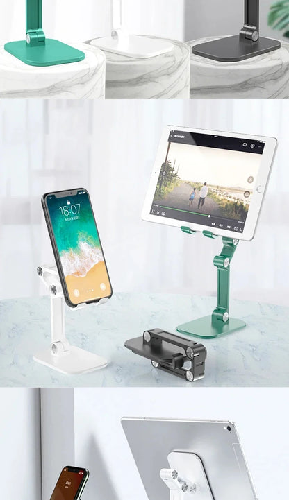 Three Sections Foldable Desk Mobile Phone Holder For iPhone for iPad Tablet Flexible adjustable Lazy phone holder ABS material