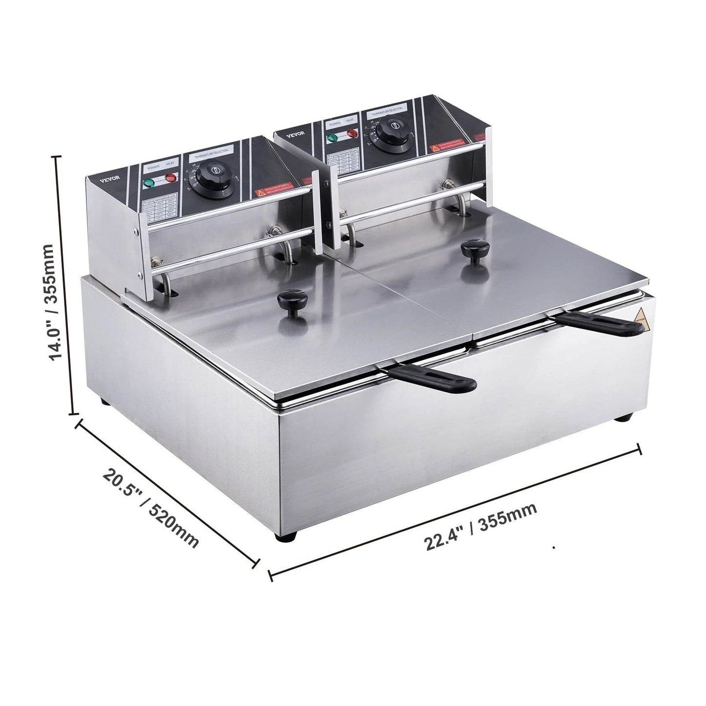 VEVOR Commercial Electric Deep Fryer w/Dual Tanks 12L Countertop Fryer w/Oil Filter and Timed for Fried Chicken French Frie - MarvelouStoree