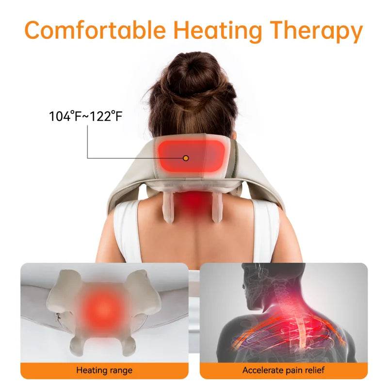 Mebak N1 Massager For Neck and Cervical Shoulder With Heating Massage Pillow for Back Legs Waist Muscle Kneading Massage Shawl - MarvelouStoree