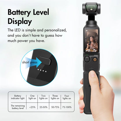 DJI Osmo Pocket 3 Battery Handheld 2800mAh Power Bank Hand Grip for Osmo Pocket 3 Camera with Type-C Cable