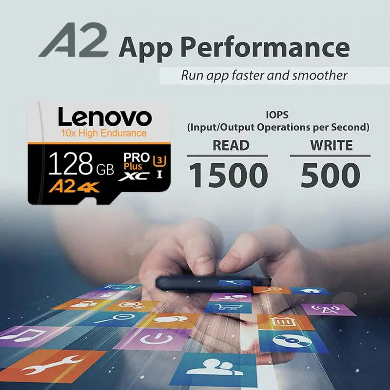 Lenovo 2TB Micro TF SD Card V30 High Speed Memory Card 1TB 512GB Class 10 Video Card SD Card 256GB For Smartphone Camera Drone