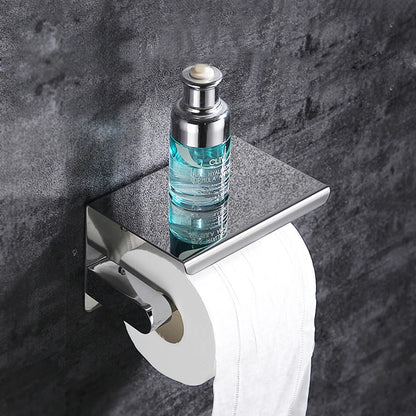 Aluminum Alloy Toilet Paper Holder Bathroom Wall Mount WC Paper Phone Holder Shelf Towel Roll shelf Accessories