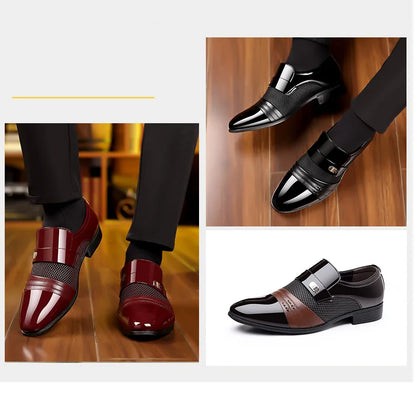 Men Formal Leather Shoes Black Pointed Toe Men Loafers Party Office Business Casual Shoes for Men Oxford Shoes Mens Dress Shoe