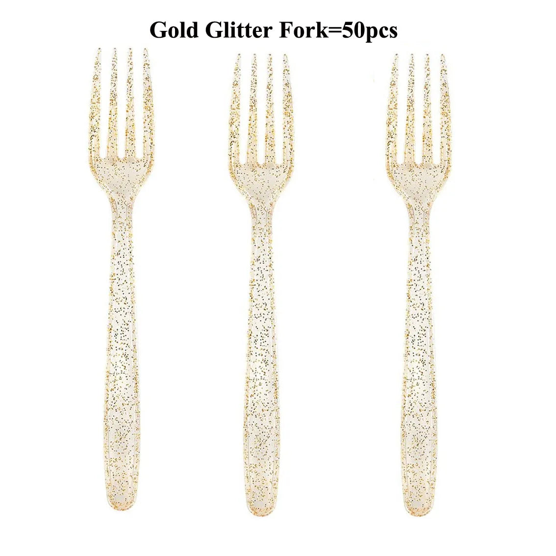 75 Piece Gold Disposable Cutlery Set - Disposable Plastic Rose gold Flatware - Includes 25 Forks, 25 Spoons, 25 Knives