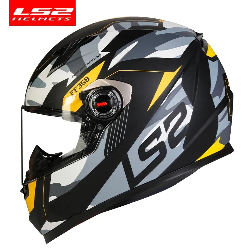 LS2 Clown full face motorcycle helmet ls2 FF358 motocross racing man woman casco moto casque ECE Approved