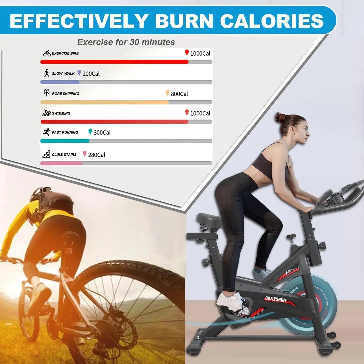 Exercise Bike for Home Indoor Cycling Bike for Home Cardio Gym,Workout Bike with Ipad Mount & LCD Monitor,Silent Belt Drive